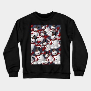 Merry Christmas Snowman With Black Hat Crewneck Sweatshirt